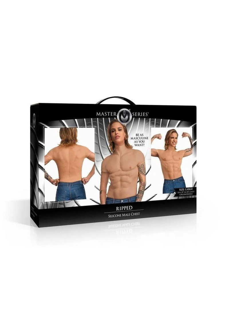 Master Series Ripped Silicone Male Chest Shirt - Image 8