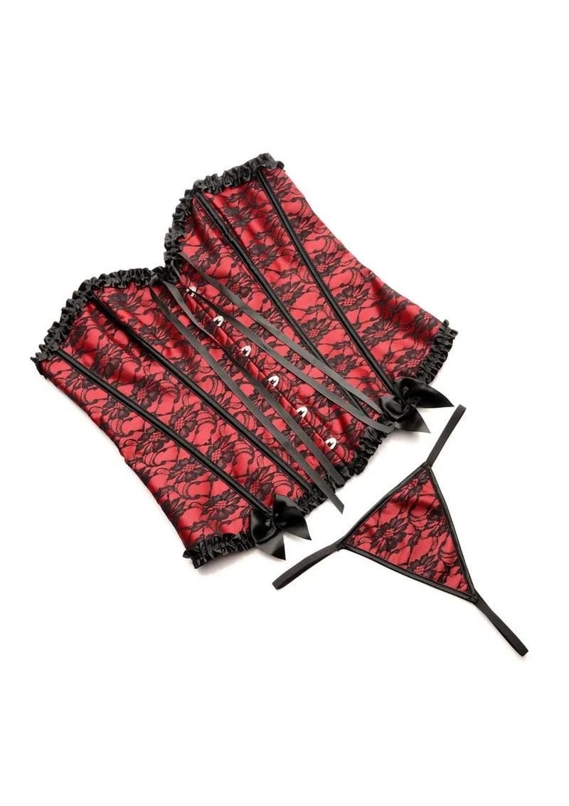 Master Series Scarlet Seduction Lace-Up Corset and Thong - Image 5