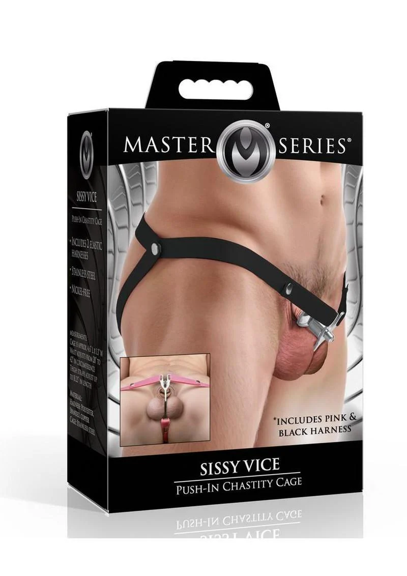 Master Series Sissy Vice Push-In Chastity Cage - Image 4