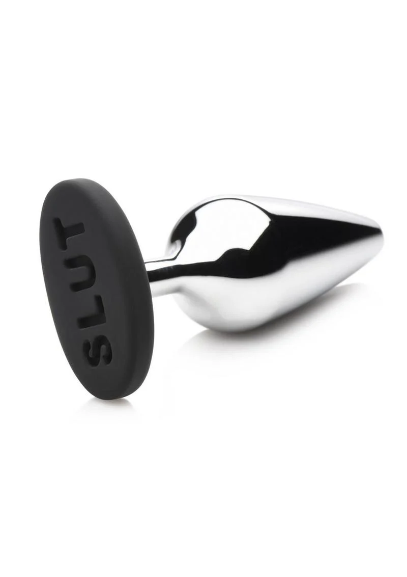 Master Series Slut Metal And Silicone Butt Plug - Image 3