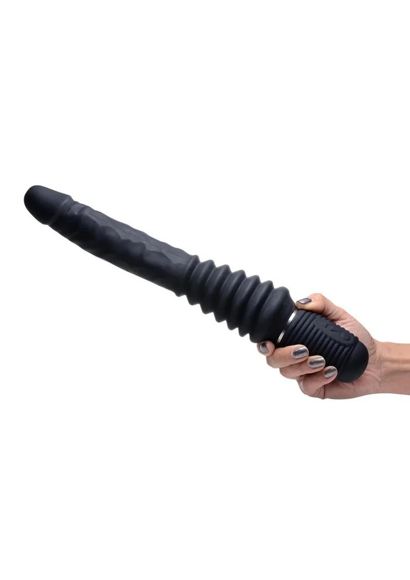 Master Series Thrust Master Vibrating And Thrusting Dildo - Image 3