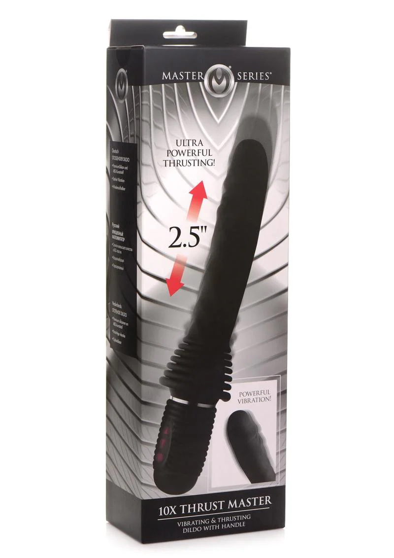 Master Series Thrust Master Vibrating And Thrusting Dildo - Image 4