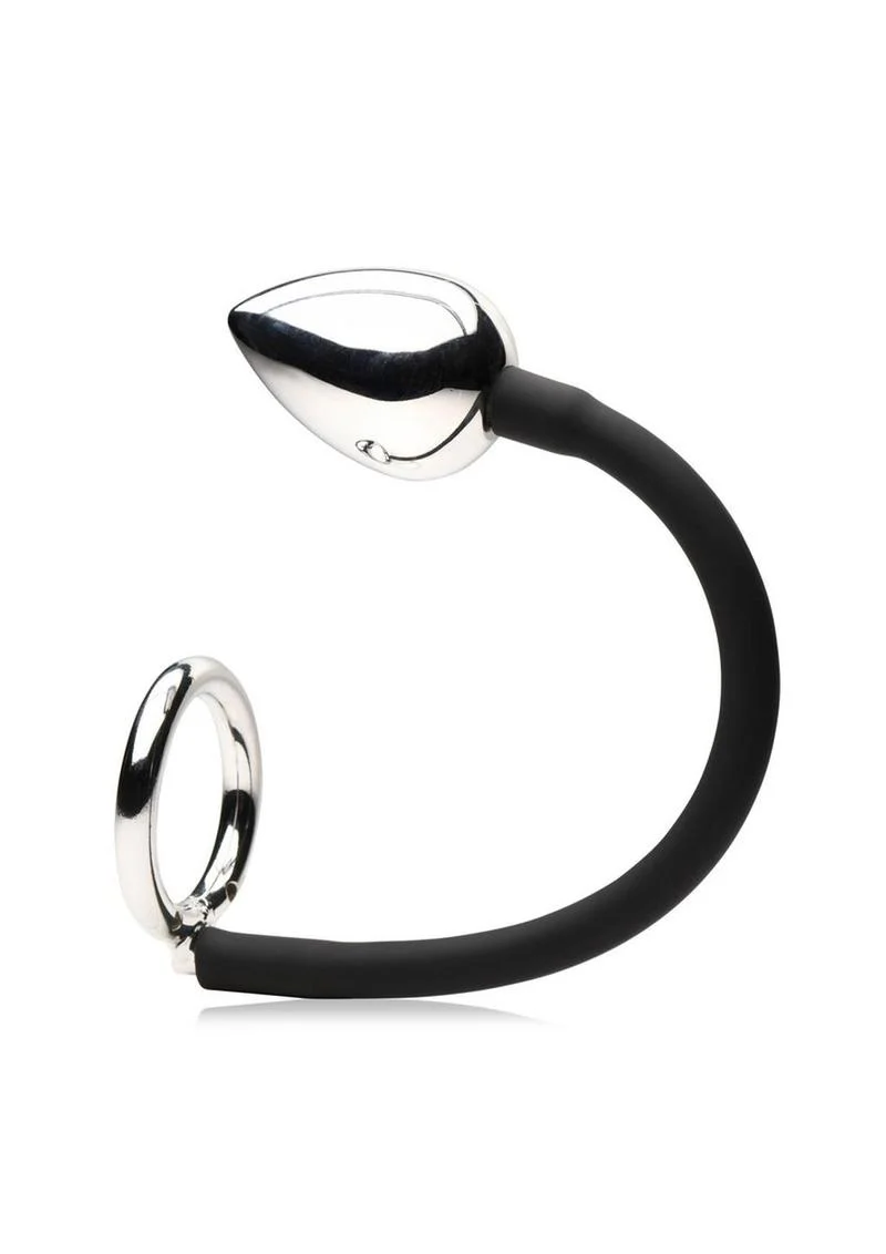 Master Series Tug + Plug Cock and Ball Ring with Anal Plug - Image 2