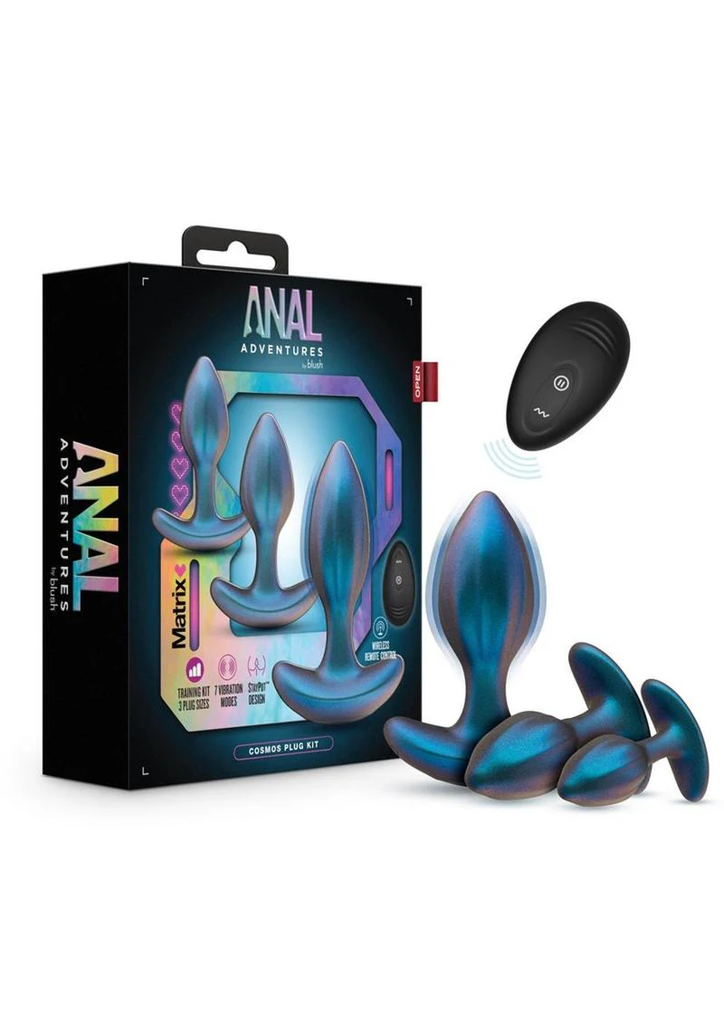 Matrix Cosmos Plug Kit Silicone Anal Plug Set with Remote - Image 4