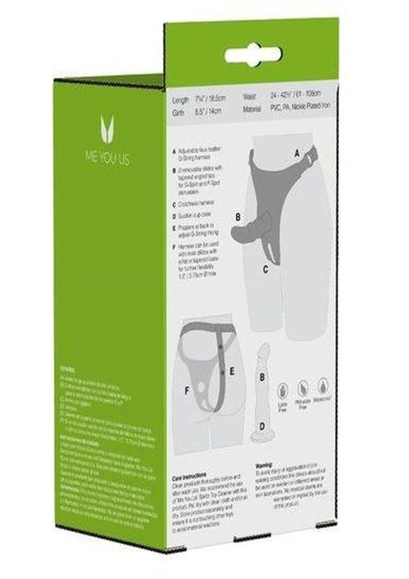 Me You Us Double Tip Adjustable Faux Leather Strap-On with Two Dildos - Image 2
