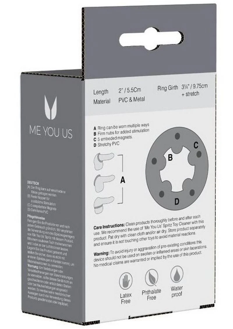Me You Us Magnetic Cock Ring Stretchy Textured - Image 4