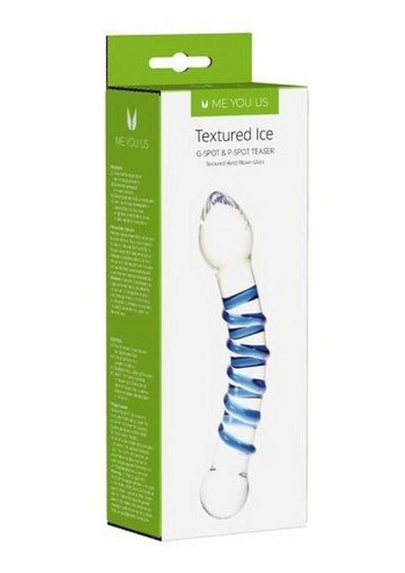 ME YOU US Textured Ice G-Spot And P-Spot Teaser Glass Dildo - Image 3