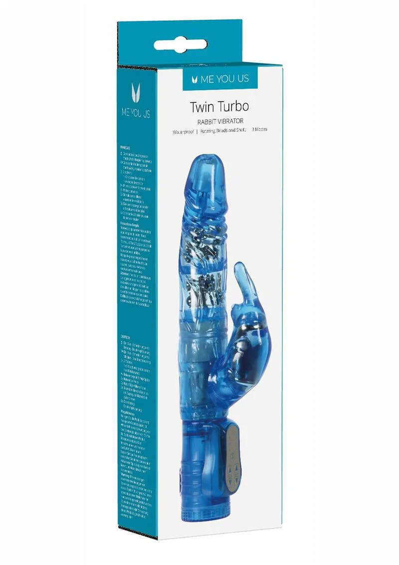 Me You Us Twin Turbo Rabbit Vibrator Waterproof Dual Action - Image 2