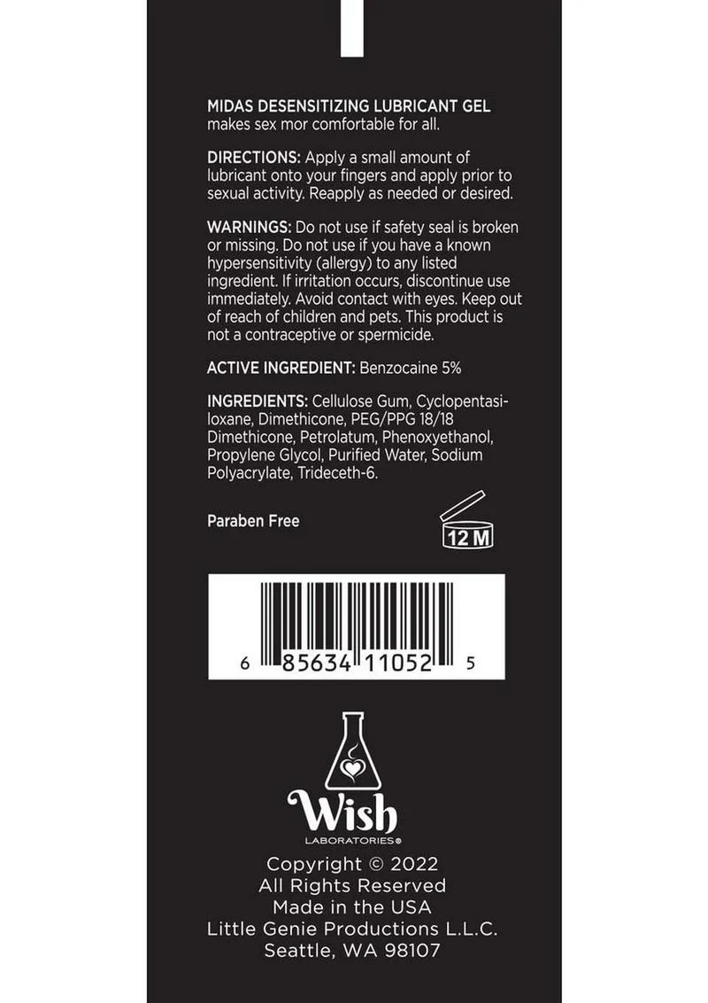 Midas Desensitizing Water Based Lubricant Gel - Image 3