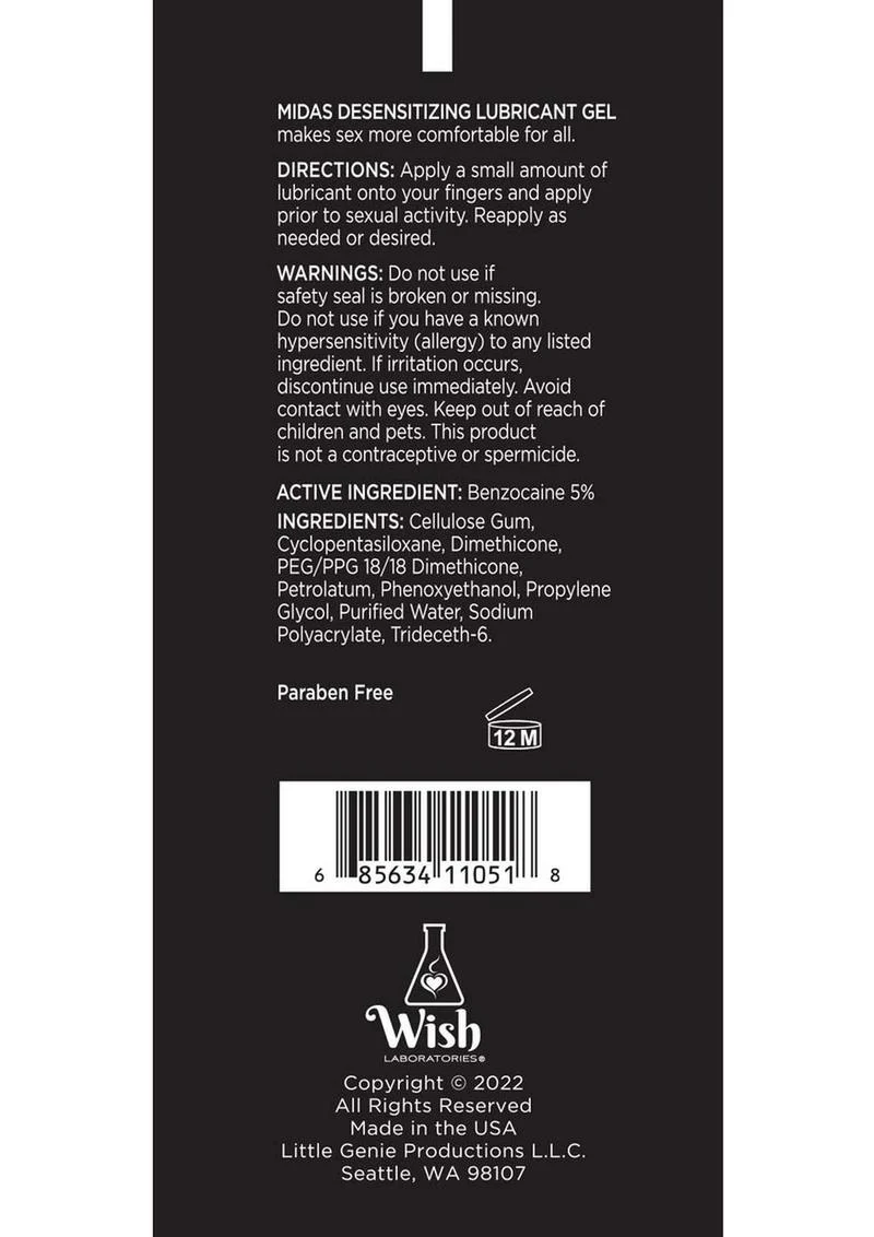 Midas Desensitizing Water Based Lubricant Gel - Image 4