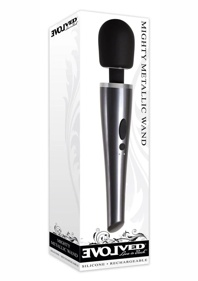 Mighty Metallic Wand Silicone Body Massager - Image 4