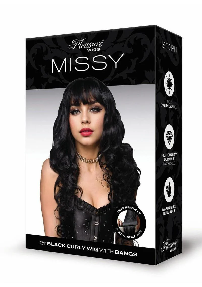 Missy Black Curly Wig - Image 8