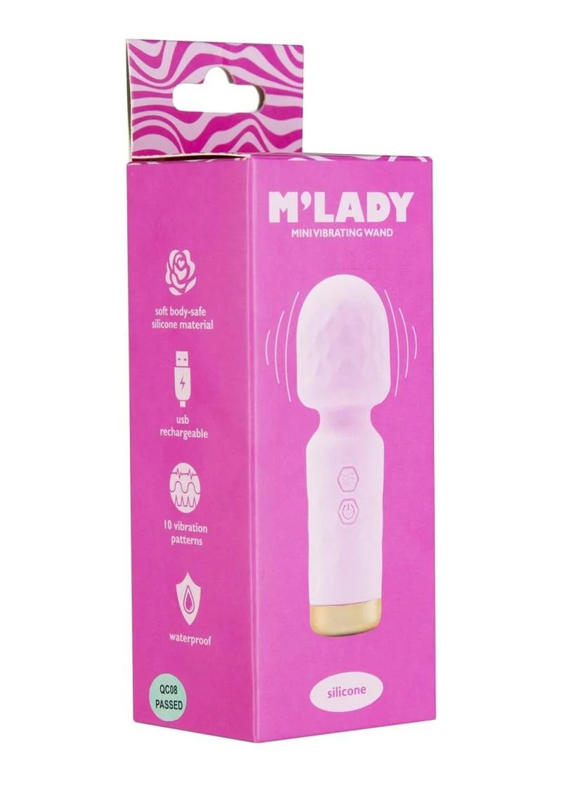 M'Lady Mini Vibrating Wand Rechargeable Silicone Vibrator - Image 5