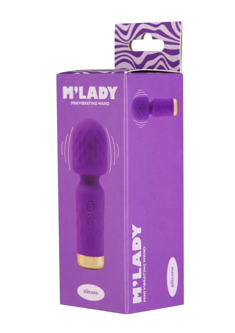 M'Lady Mini Vibrating Wand Rechargeable Silicone Vibrator - Image 6