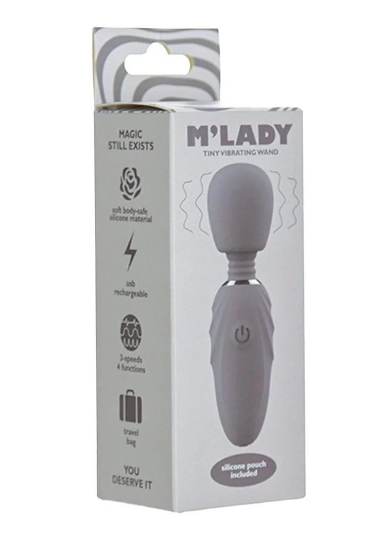 M'Lady Rechargeable Silicone Tiny Vibrating Wand - Image 4