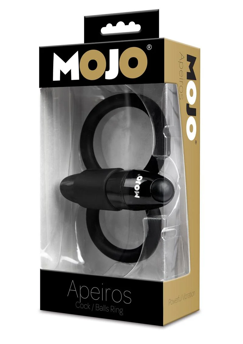 MOJO Apeiros Silicone Vibrating Cock Balls Ring – Black - Image 4