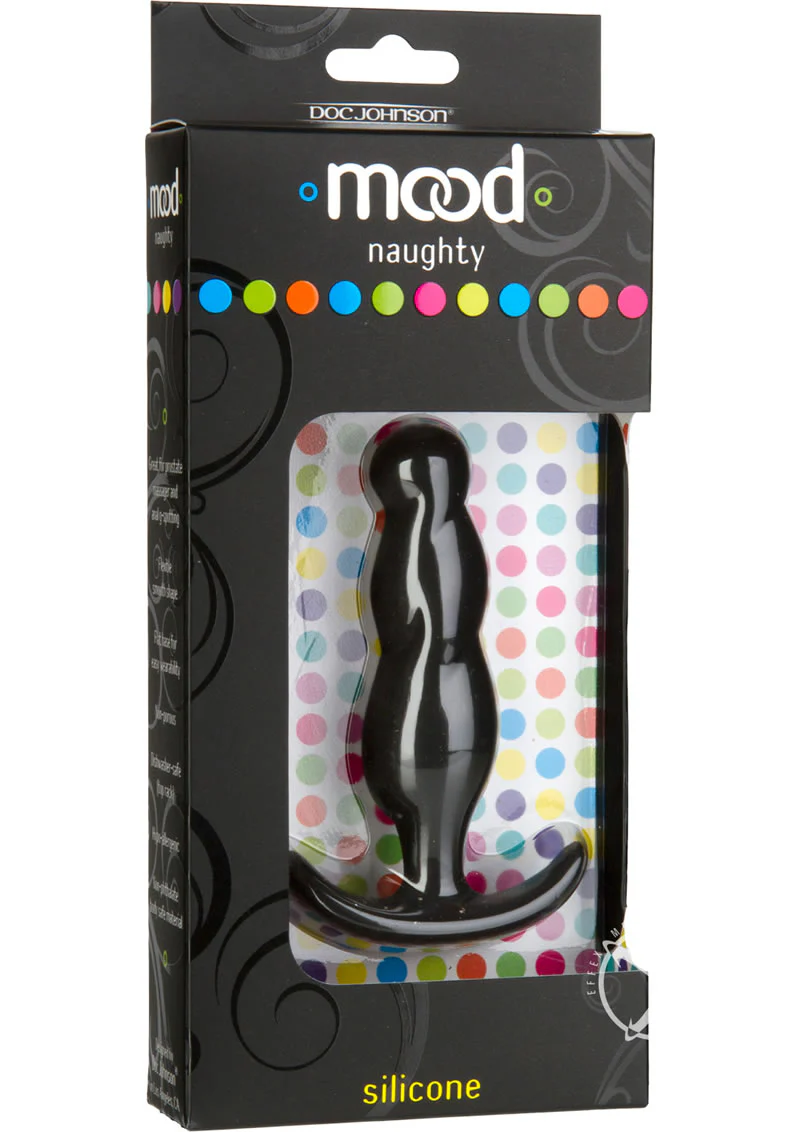 Mood Naughty Silicone Anal Plug Medium Black for Intermediate Play - Image 2