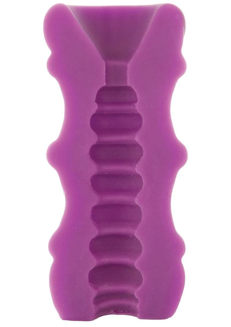 Mood Pleaser Thick Ribbed UltraSkyn Masturbator Purple - Image 2