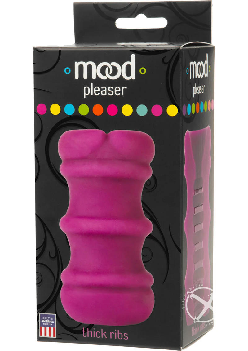 Mood Pleaser Thick Ribbed UltraSkyn Masturbator Purple - Image 4
