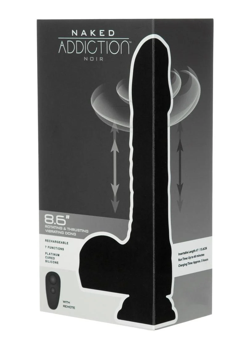 Naked Addiction Noir Rotating And Thrusting Vibrating Dong - Image 4