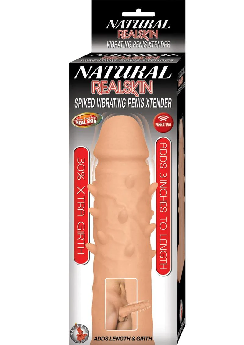Natural Realskin Spiked Vibrating Penis Xtender - Image 3