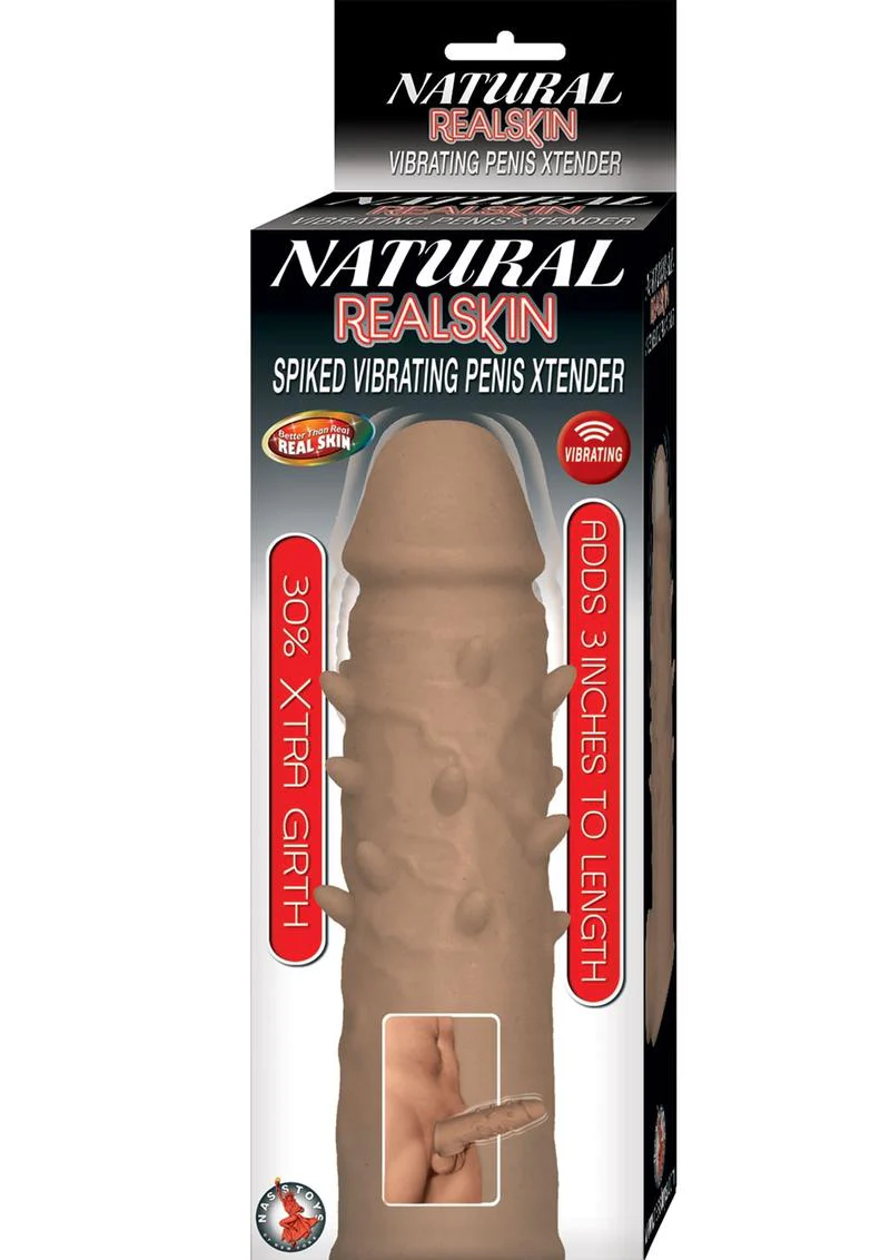 Natural Realskin Spiked Vibrating Penis Xtender - Image 4