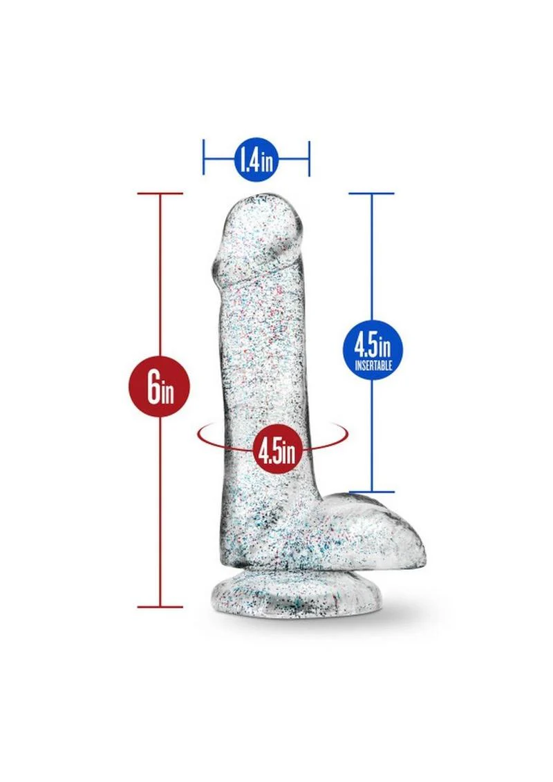 Naturally Yours Glitter Dildo With Balls - Image 3