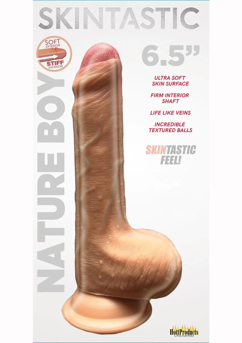 Nature Boy 6.5 Inch Silicone Dildo Skintastic Feel with Textured Balls - Image 2