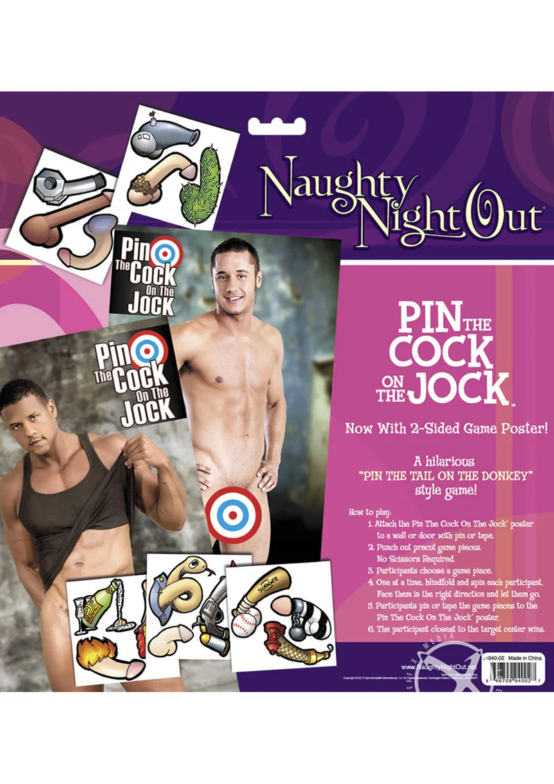 Naughty Night Out Pin the Cock on the Jock Party Game - Image 2