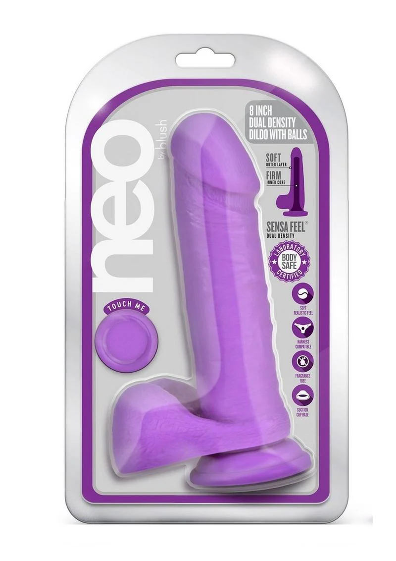Neo Fragrance-Free Dual Density Dildo With Balls - Image 38