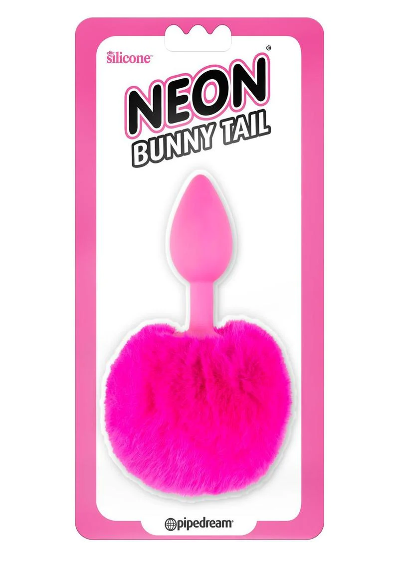 Neon Bunny Tail Silicone Anal Plug by Pipedream - Image 3