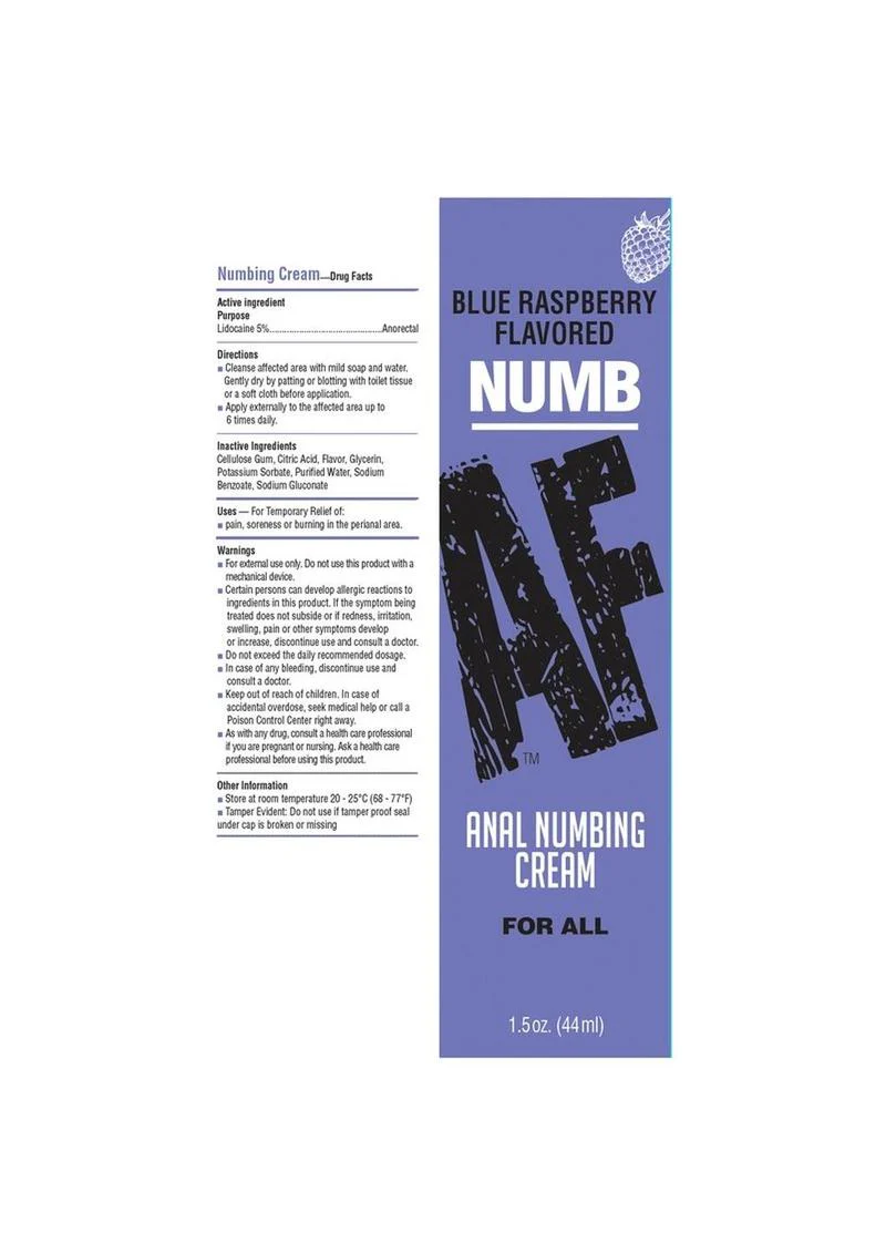 Numb AF Blue Raspberry Anal Numbing Cream  For Comfort Anal Play - Image 3