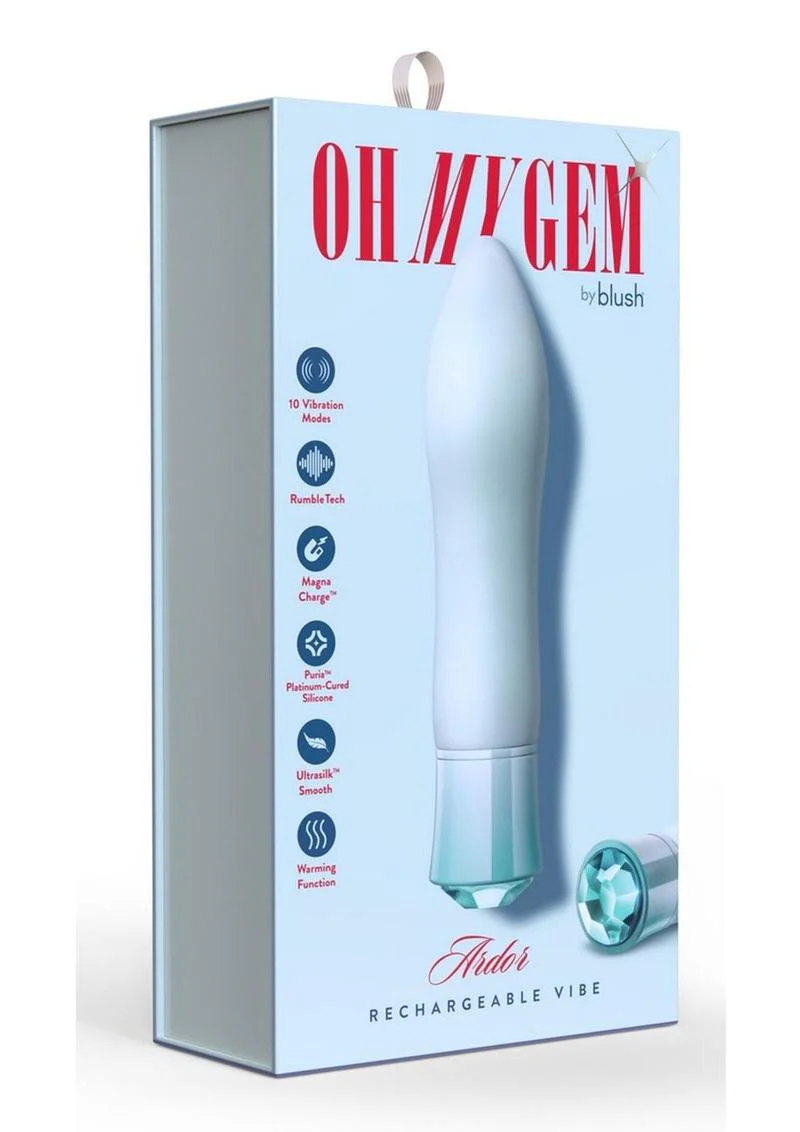 Oh My Gem Ardor Rechargeable Silicone Vibrator – Aquamarine - Image 4