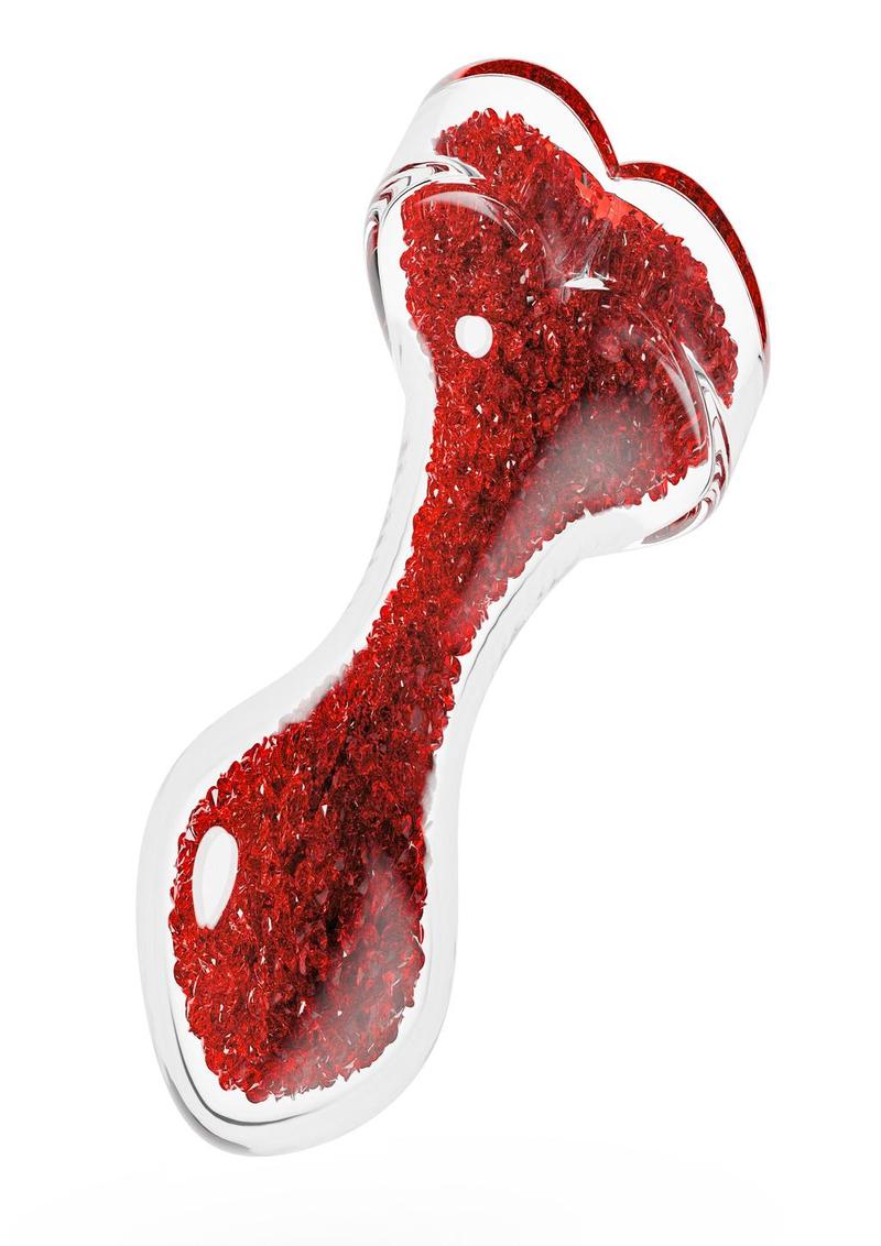 Oh My Gem Lustre Glass Anal Plug Red Borosilicate Glass - Image 2