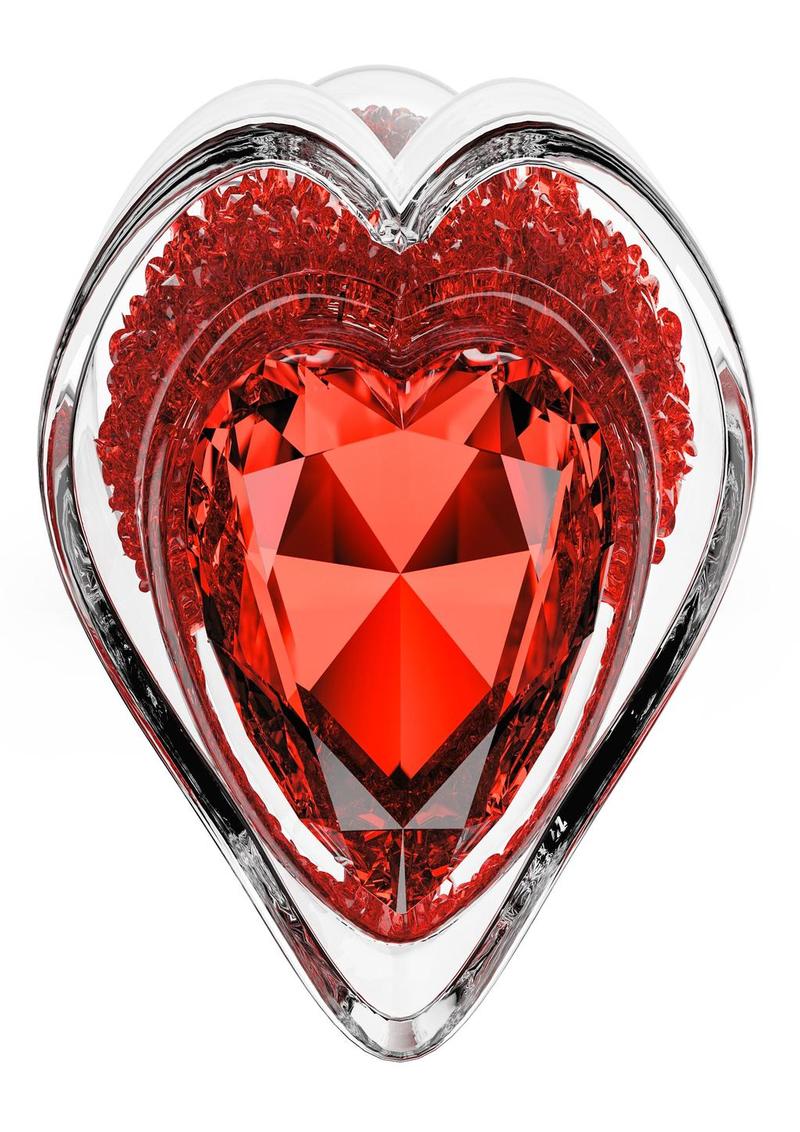 Oh My Gem Lustre Glass Anal Plug Red Borosilicate Glass - Image 3