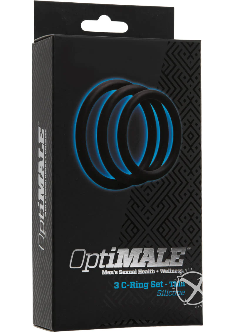 OptiMALE 3 C Ring Set Thin Silicone Cock Ring - Image 2