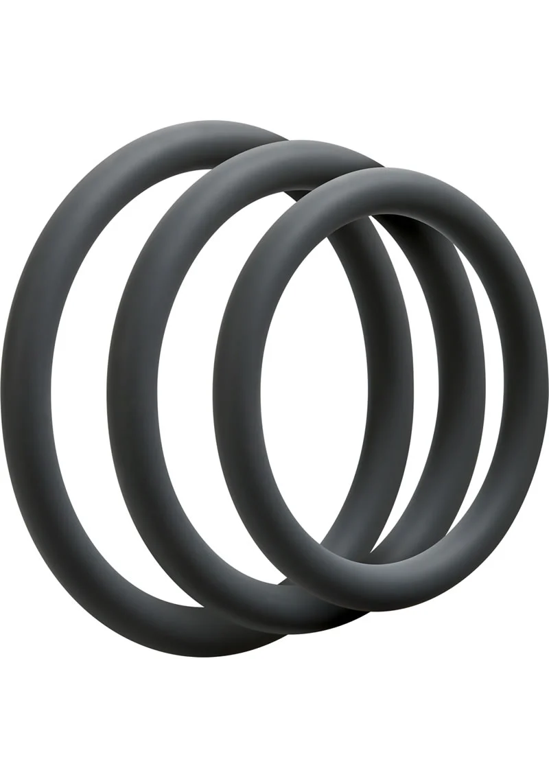 OptiMALE 3 C Ring Set Thin Silicone Cock Ring - Image 3