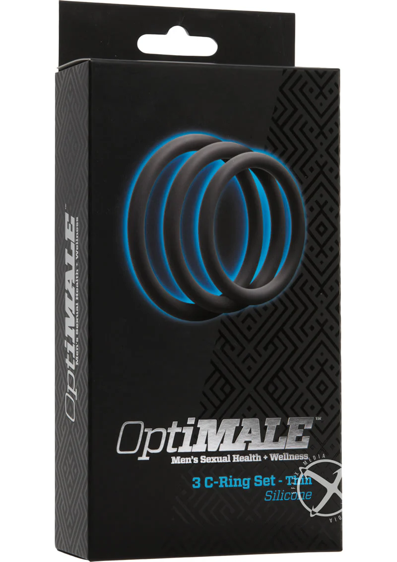 OptiMALE 3 C Ring Set Thin Silicone Cock Ring - Image 4