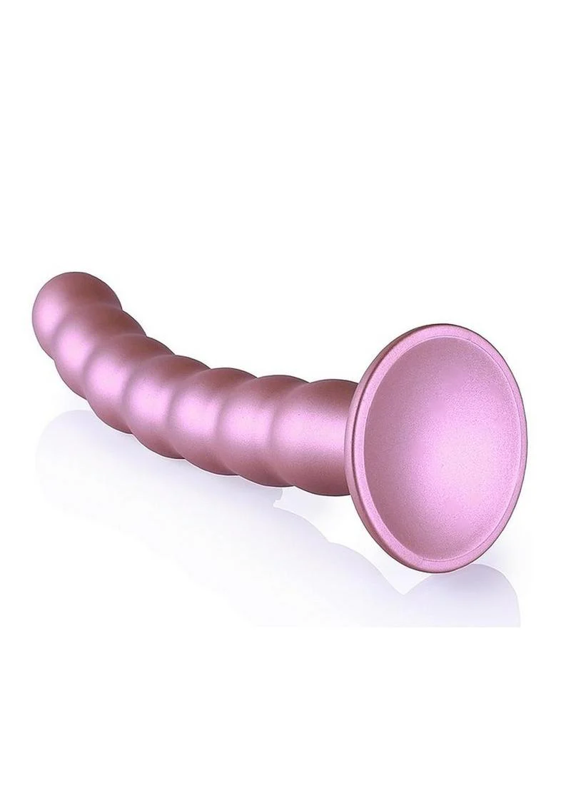 Ouch! Beaded G-Spot Dildo Metallic Rose Gold - Image 2