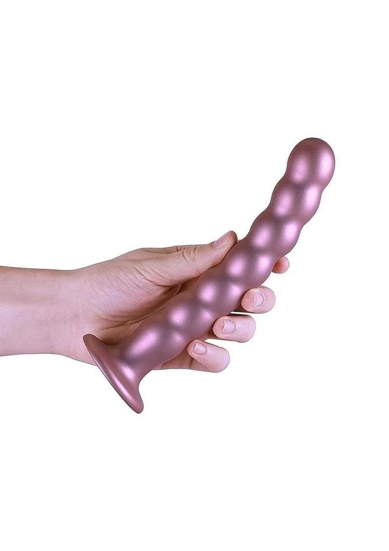 Ouch! Beaded G-Spot Dildo Metallic Rose Gold - Image 3