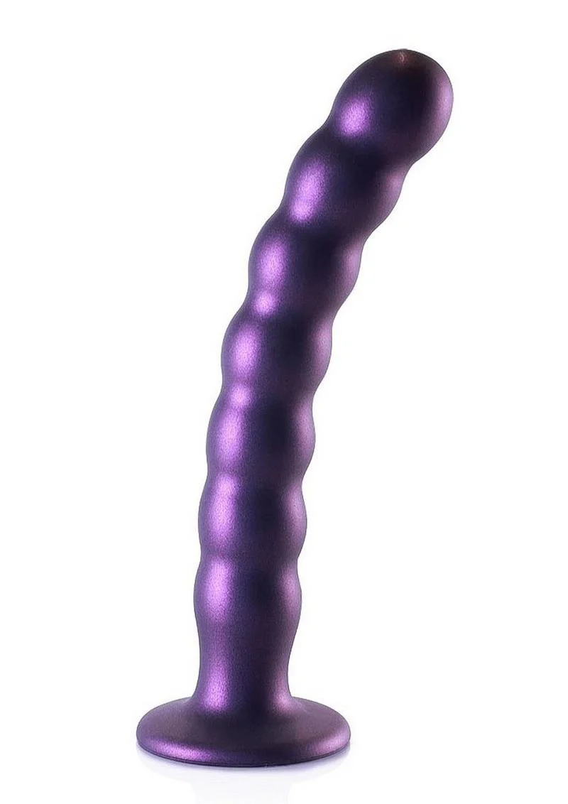 Ouch! Beaded G-Spot Dildo Metallic Rose Gold - Image 4