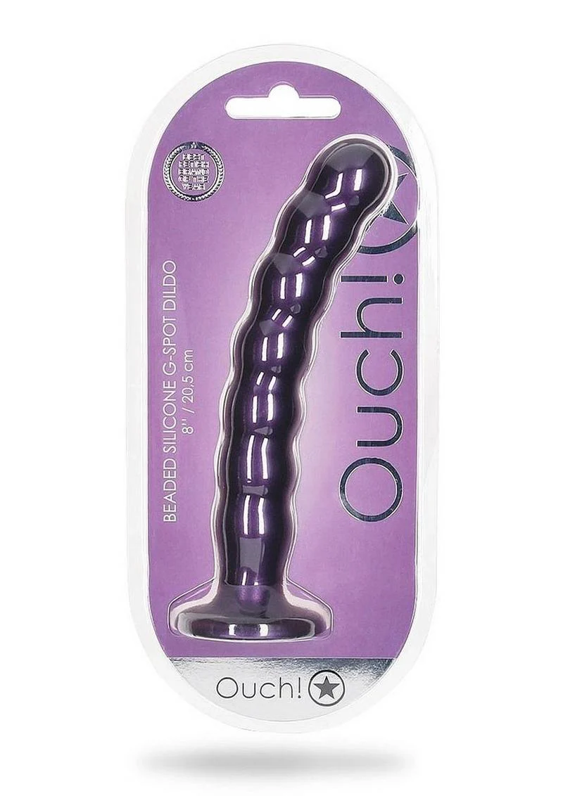 Ouch! Beaded G-Spot Dildo Metallic Rose Gold - Image 8