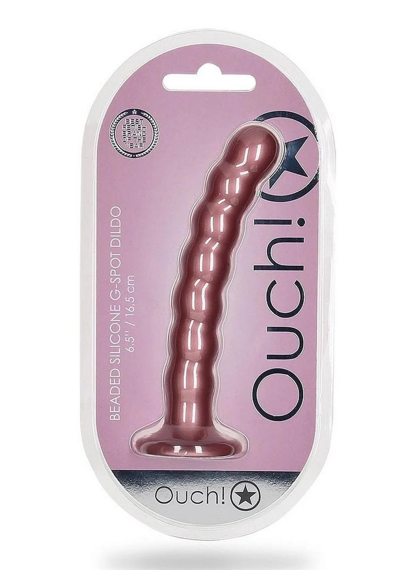 Ouch! Beaded Silicone G-Spot Dildo - Image 7