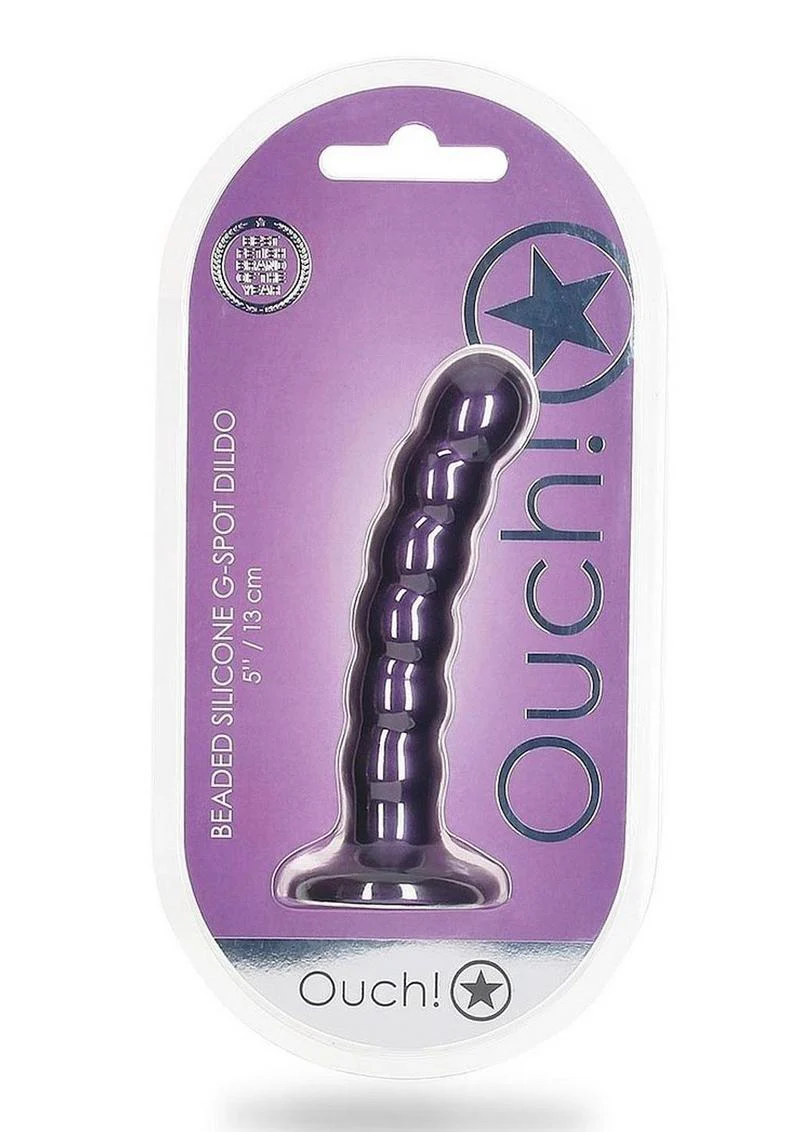 Ouch! Beaded Silicone G-Spot Dildo Curved For Precision Pleasure - Image 7