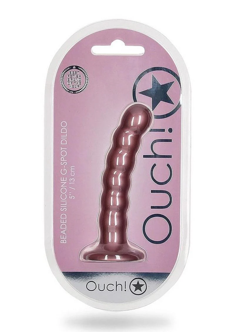 Ouch! Beaded Silicone G-Spot Dildo Curved For Precision Pleasure - Image 8