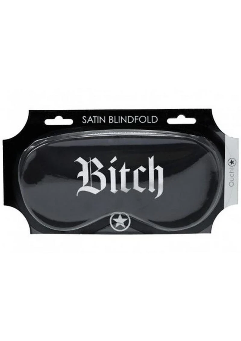 Ouch Bitch Satin Blindfold Mask - Image 3