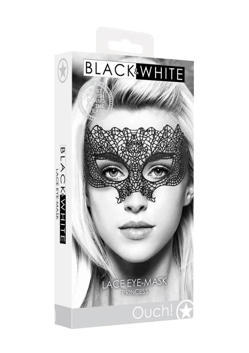 Ouch! Black And White Lace Eye Mask Princess Sexy Masquerade - Image 4