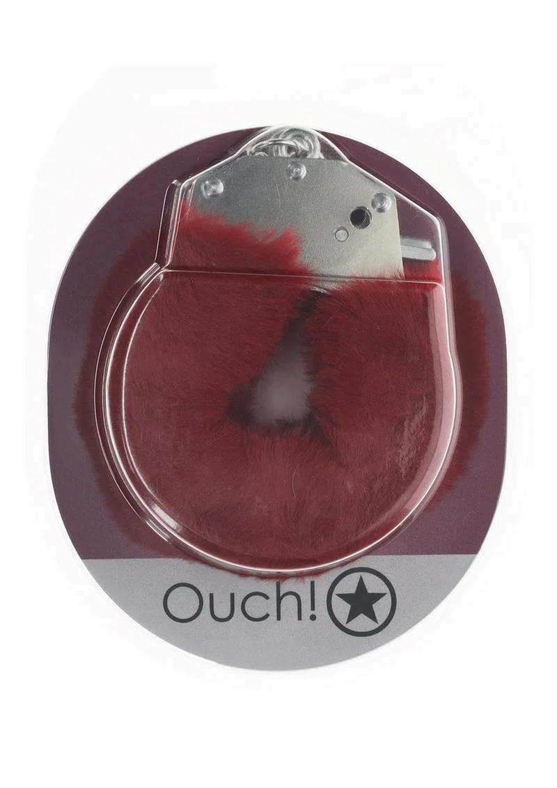 Ouch! Fluffy Handcuffs Burgundy - Image 5