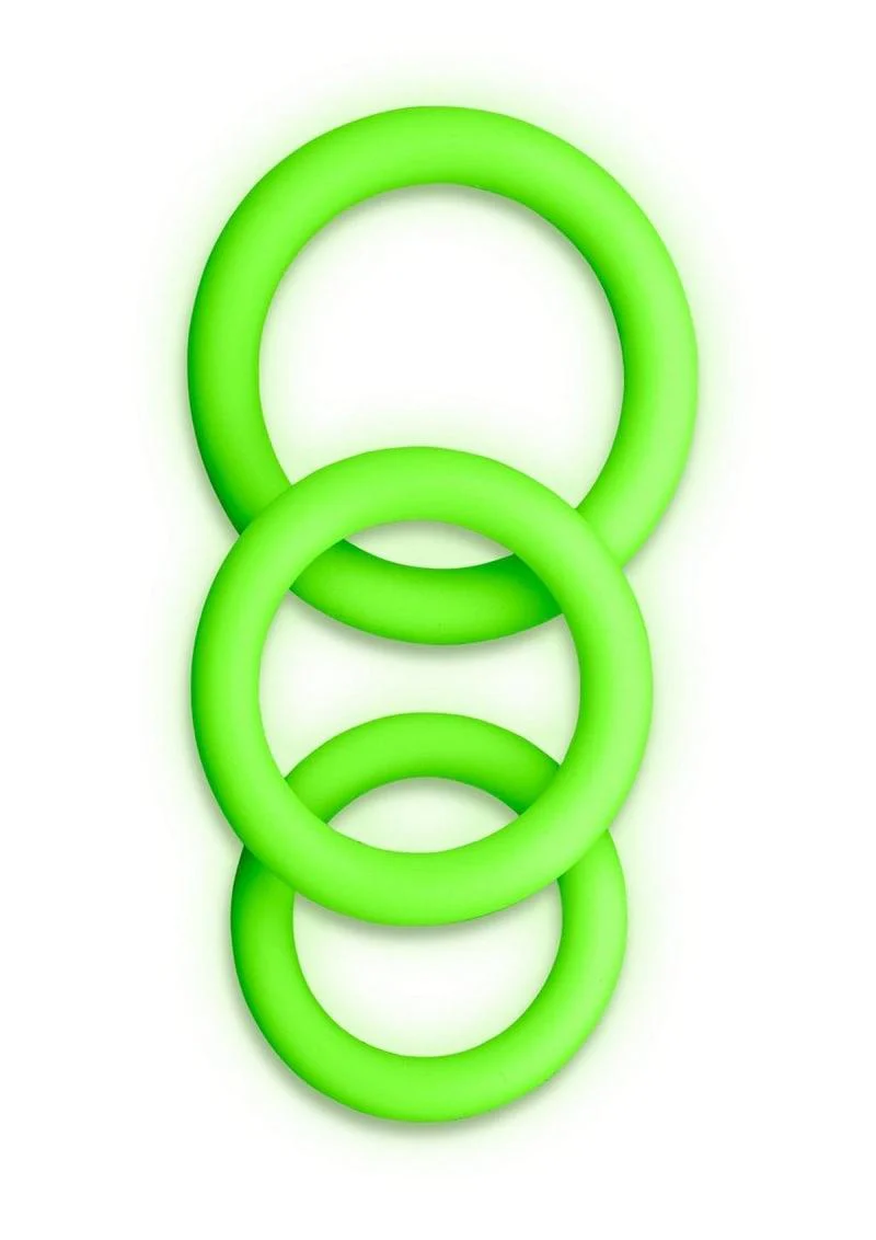 Ouch! Glow in the Dark 2 Piece Silicone Cock Ring - Image 4