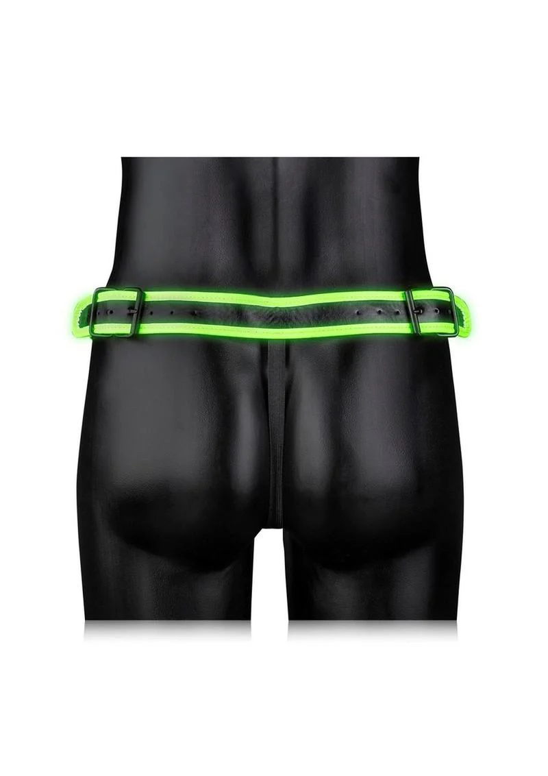 Ouch! Glow in the Dark Bonded Leather Buckle Jock Strap Fetish Wear - Image 2